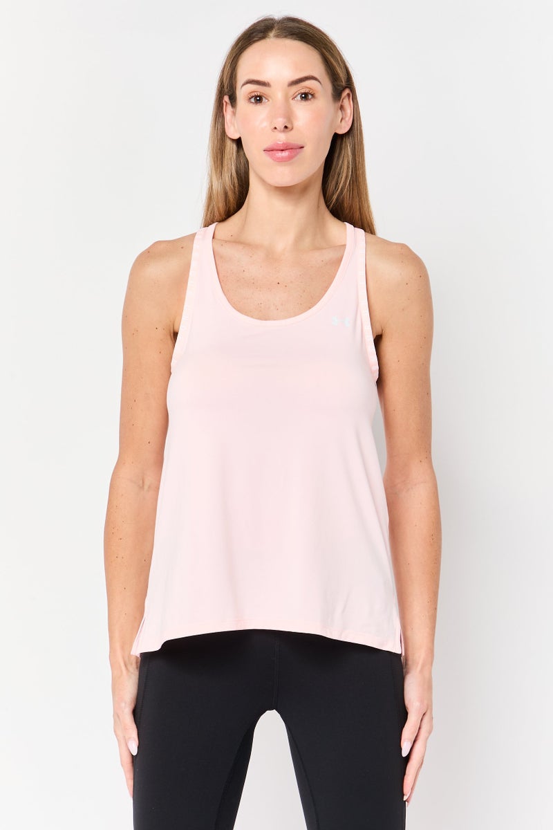 UNDER ARMOUR Women Loose Fit Sleeveless Training Tank Top, Pink - Image 1