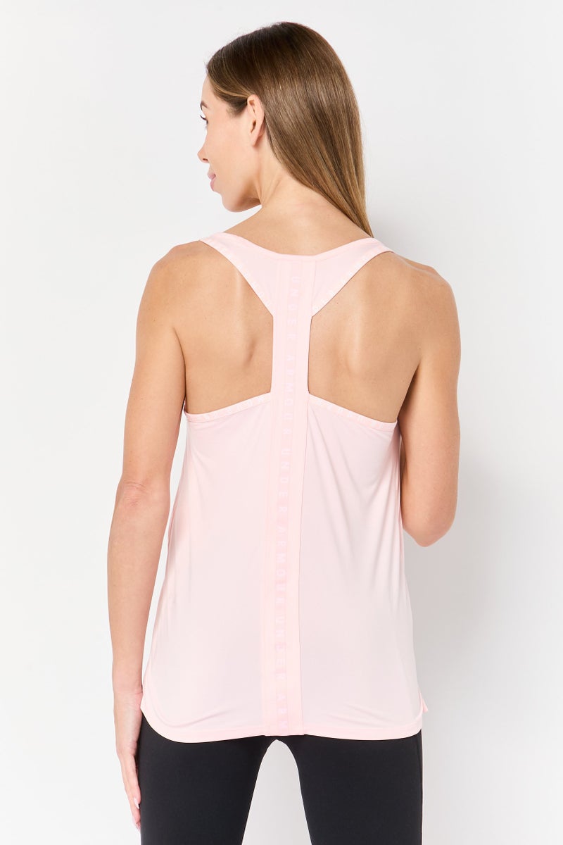 UNDER ARMOUR Women Loose Fit Sleeveless Training Tank Top, Pink - Image 2