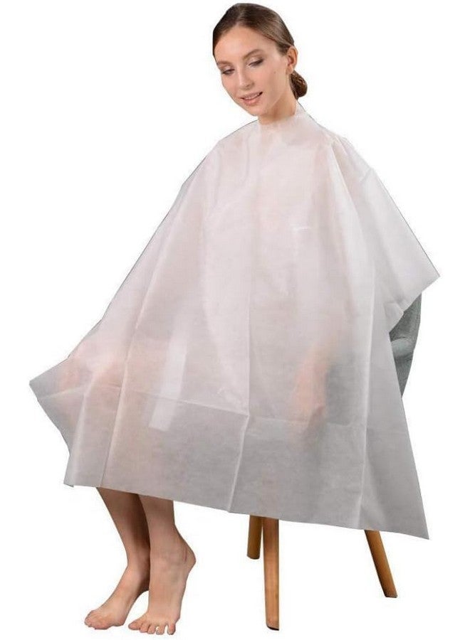 Aternal 50Pcs Haircut Capes Disposable Capes Hair Salon Sanitary Barber Capes for Haircutting, Trimming, Shaving, Perming, Coloring, Dying Accessories - Lightweight, Waterproof Non-Woven Apron for Salon - Image 1