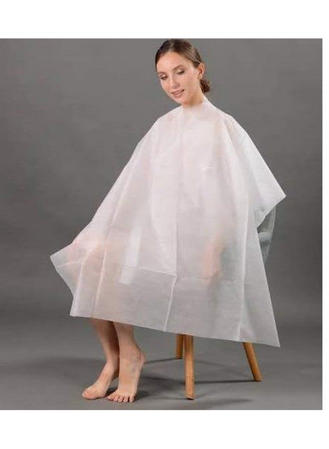 Aternal 50Pcs Haircut Capes Disposable Capes Hair Salon Sanitary Barber Capes for Haircutting, Trimming, Shaving, Perming, Coloring, Dying Accessories - Lightweight, Waterproof Non-Woven Apron for Salon - Image 3