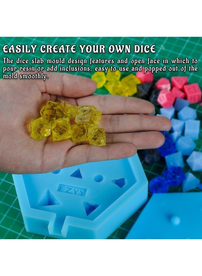CZYY DND Dice Mold Silicone 7 Standard Polyhedral Sharp Edge Dice Slab Mould for D&D, Tabletop RPG - Image 5