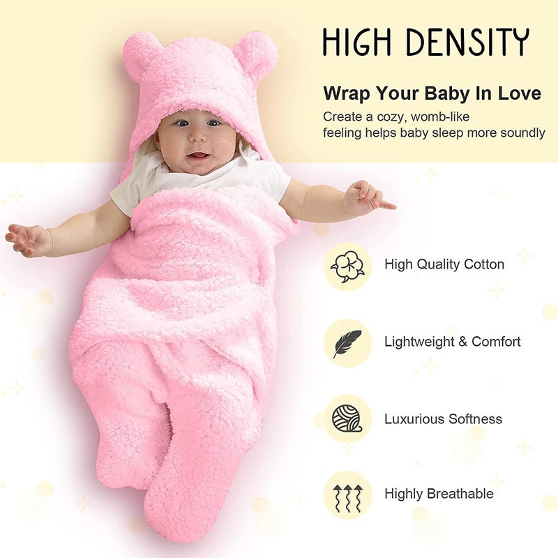 First Kick Baby Blankets New born Pack of Hooded Supersoft Wearable wrapper Cum Baby Sleeping Bag for Babies (70 cm x 76 cm, 0-6 Months) - Image 2
