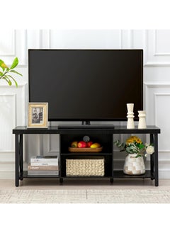 Chulovs 154*41*62cm TV Stand for TV up to 55 Inches, TV Multimedia Centers, TV Cabinet with Open Storage, TV Console Unit with Shelving for Living Room, Entertainment Room, black  - Image 3