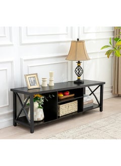 Chulovs 154*41*62cm TV Stand for TV up to 55 Inches, TV Multimedia Centers, TV Cabinet with Open Storage, TV Console Unit with Shelving for Living Room, Entertainment Room, black  - Image 4