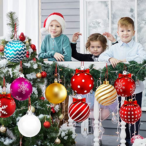 Rtteri 30 Pcs Large Christmas Ball Shape Ornaments for Outdoor 49 Inch Double Sided Plastic Christmas Hanging Ornaments Balls for Xmas Tree Indoor Outdoor House Porch Yard Supplies - Image 3