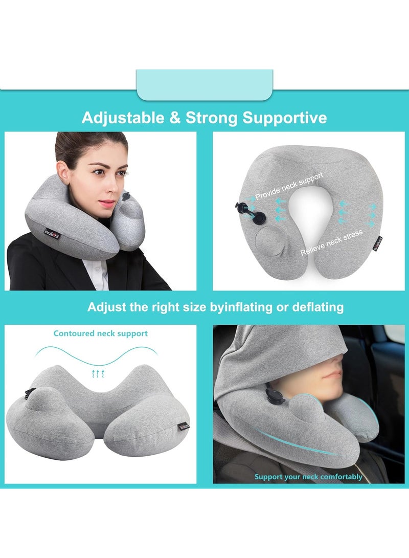 AUTOYSUR Travel Pillow for Airplane with Hood, Inflatable Neck air Pillow for car,Travel accessoires nap Rest Sleep Business Trip Flight - Image 5