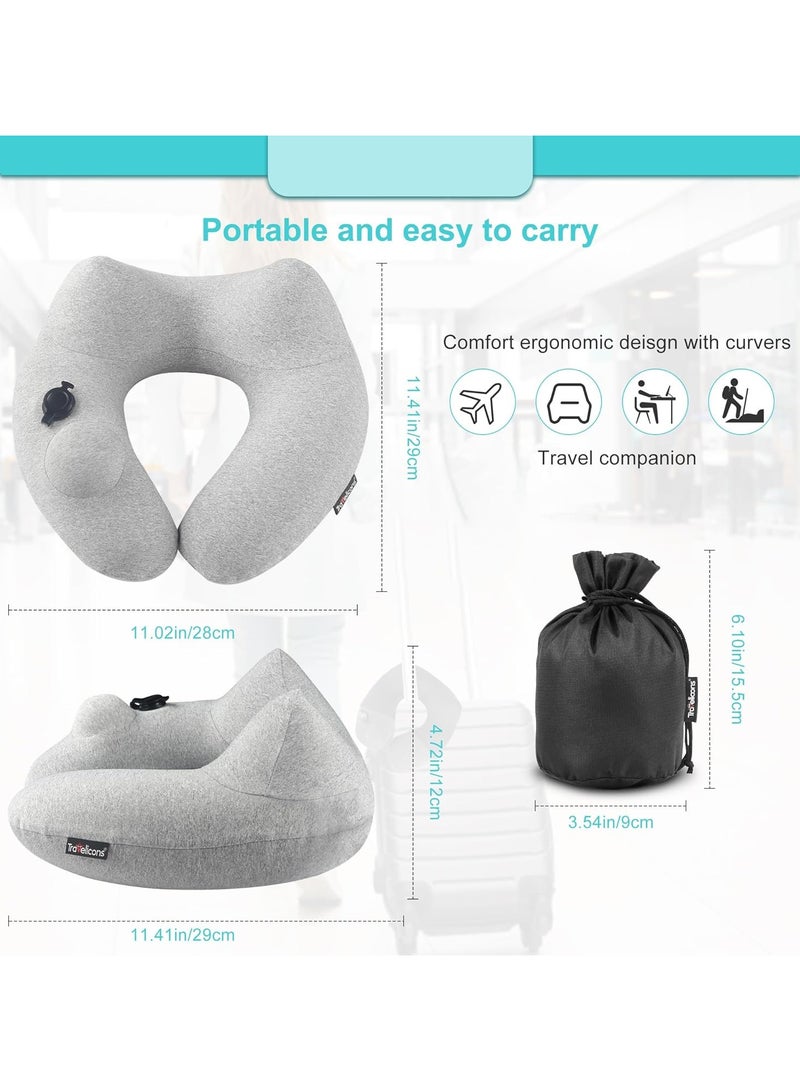 AUTOYSUR Travel Pillow for Airplane with Hood, Inflatable Neck air Pillow for car,Travel accessoires nap Rest Sleep Business Trip Flight - Image 4