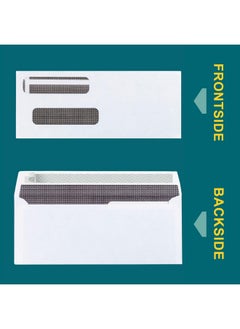 EnDoc #8 Double Window Envelopes Self Seal - Security Check Envelopes - 50 Count - 8 5/8 X 3 9/16 Inches - Designed For Quickbooks Checks, Computer Printed Checks - Privacy Tinted Business Envelopes  - Image 2