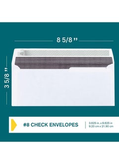 EnDoc #8 Double Window Envelopes Self Seal - Security Check Envelopes - 50 Count - 8 5/8 X 3 9/16 Inches - Designed For Quickbooks Checks, Computer Printed Checks - Privacy Tinted Business Envelopes  - Image 3