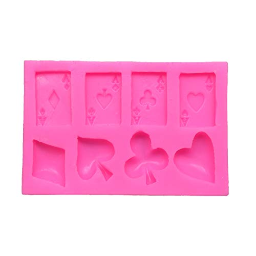 Gulinaza 4 Aces Poker Playing Cards Hearts Diamonds Spades Clubs for Chocolate Fondant Cake Cupcake Topper Decor Gum PastePolymer Clay Candy Resin Silicone Mold Tool  - Image 4