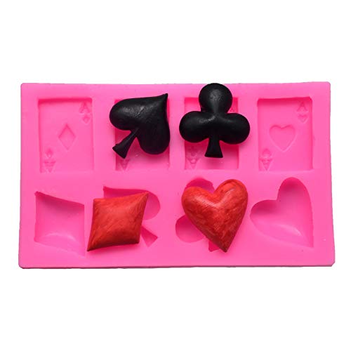 Gulinaza 4 Aces Poker Playing Cards Hearts Diamonds Spades Clubs for Chocolate Fondant Cake Cupcake Topper Decor Gum PastePolymer Clay Candy Resin Silicone Mold Tool  - Image 3