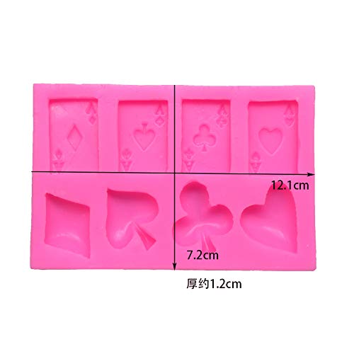 Gulinaza 4 Aces Poker Playing Cards Hearts Diamonds Spades Clubs for Chocolate Fondant Cake Cupcake Topper Decor Gum PastePolymer Clay Candy Resin Silicone Mold Tool  - Image 2