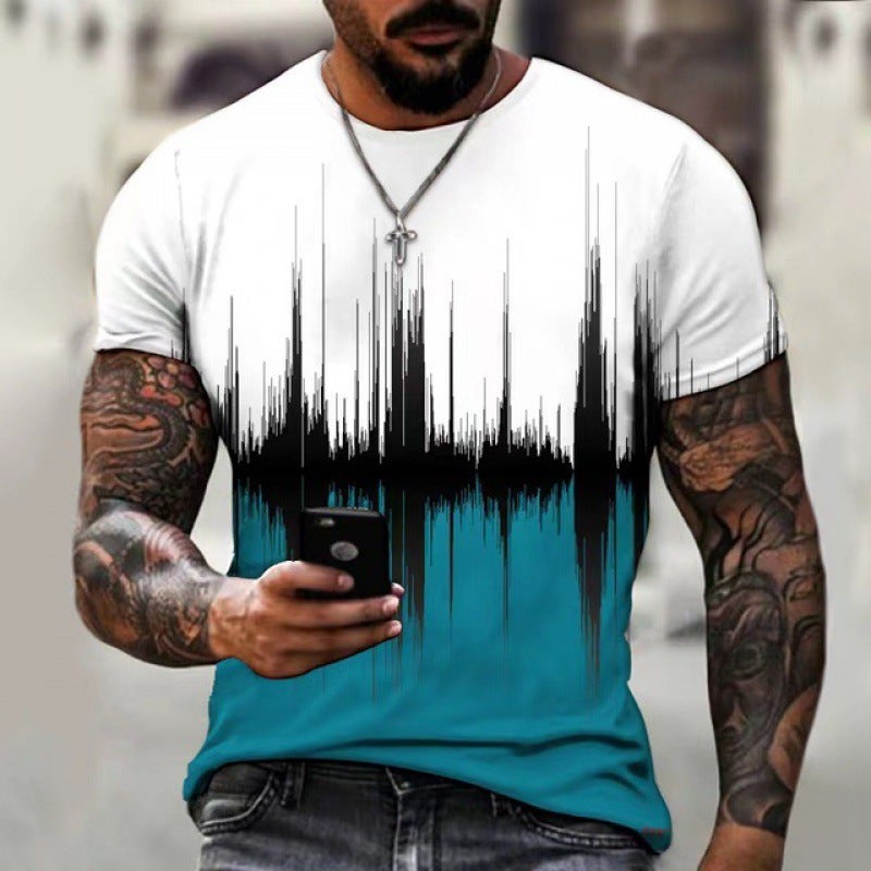 Men'S 3D Digital Printing Daily Round Neck Short Sleeve Street T-Shirt Mixed Batch - Image 1