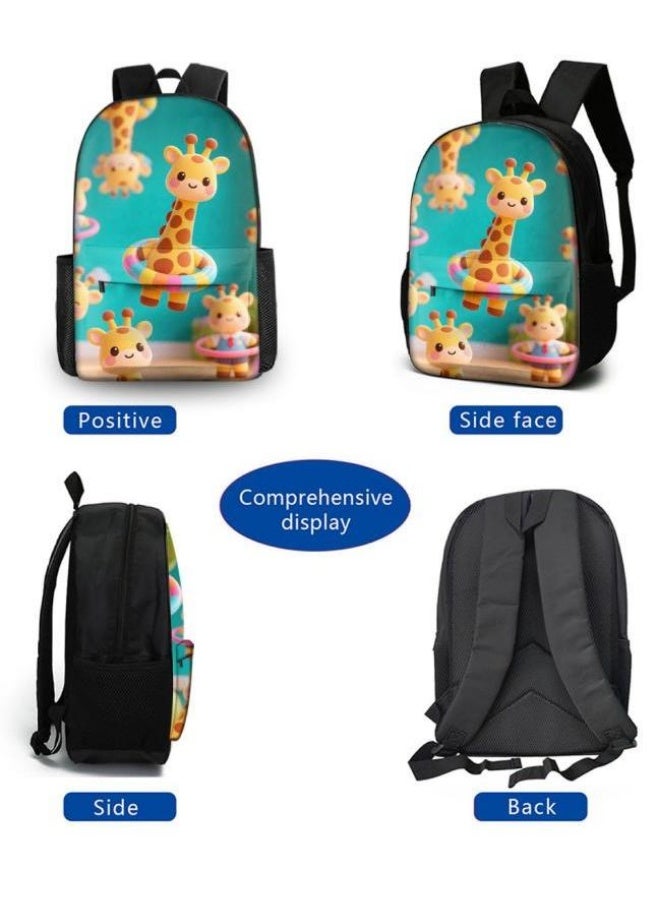 Bright Li Fire Unlock the new fashion of childish fun! Three-piece set of bags, cartoon elements for children and teenagers (students, children, friends' outings, mountain climbing, schooling, etc. can be used) - 40 - Image 3
