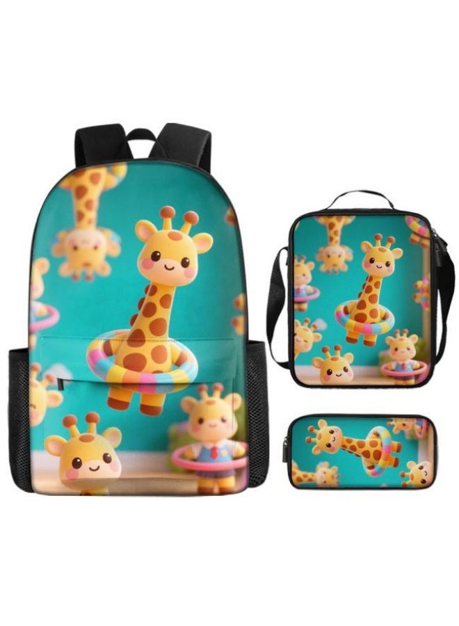 Bright Li Fire Unlock the new fashion of childish fun! Three-piece set of bags, cartoon elements for children and teenagers (students, children, friends' outings, mountain climbing, schooling, etc. can be used) - 40 - Image 2