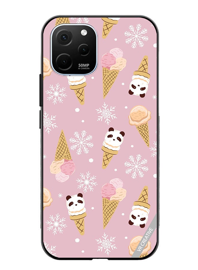 Protective Case Cover For Huawei Enjoy 50z Ice Cream In Waffle Cups And In The Shape Of A Panda Design Multicolour