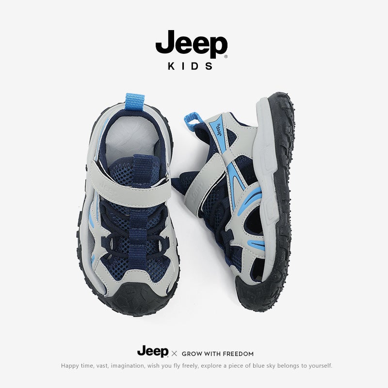 Jeep Children'S Shoes Toe Sports Sandals Summer Large Kids Boys Outdoor Soft Sole Non-Slip Lightweight Beach Shoes - Image 3