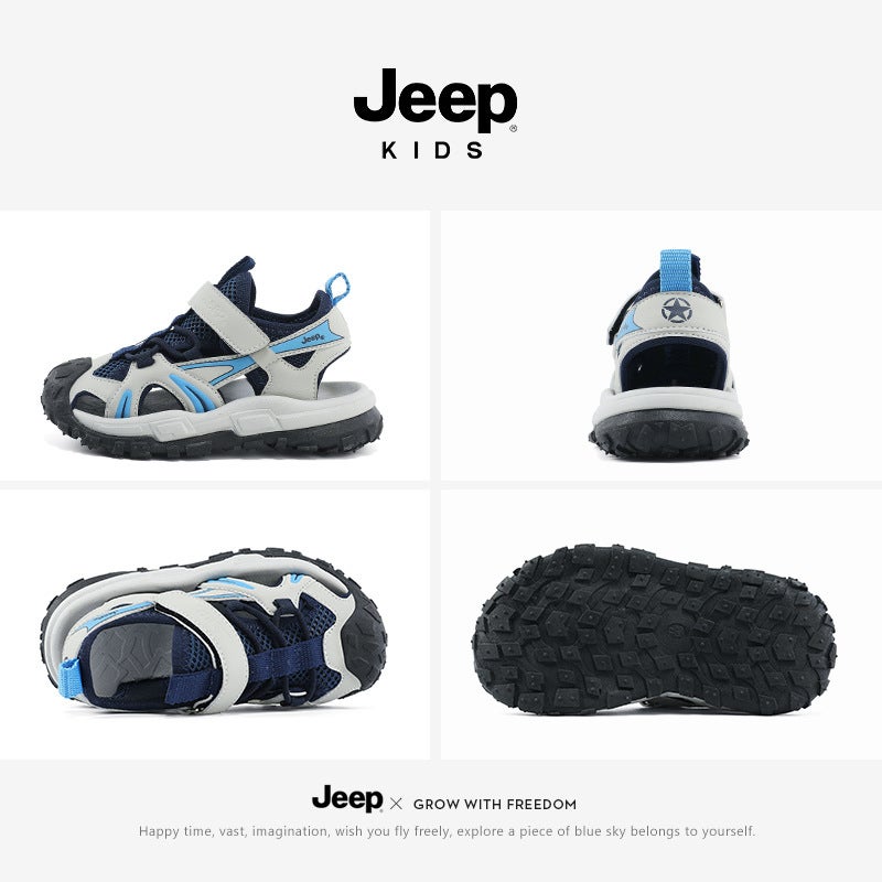 Jeep Children'S Shoes Toe Sports Sandals Summer Large Kids Boys Outdoor Soft Sole Non-Slip Lightweight Beach Shoes - Image 4