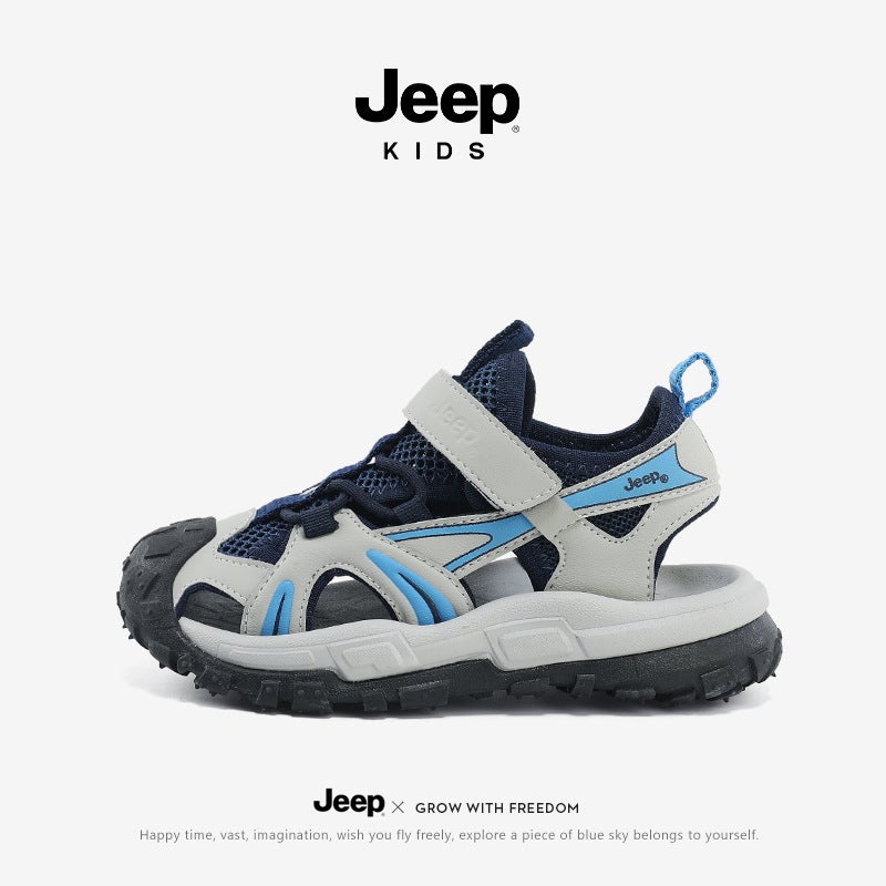 Jeep Children'S Shoes Toe Sports Sandals Summer Large Kids Boys Outdoor Soft Sole Non-Slip Lightweight Beach Shoes - Image 2