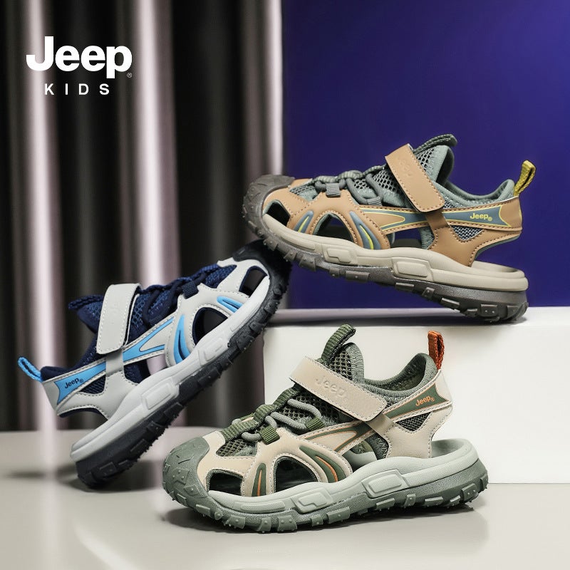 Jeep Children'S Shoes Toe Sports Sandals Summer Large Kids Boys Outdoor Soft Sole Non-Slip Lightweight Beach Shoes - Image 5