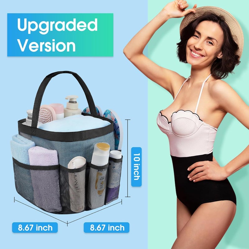 Attmu Mesh Shower Caddy Portable for College Dorm Room Essentials with 8 Pockets, Hanging Caddy Dorm Basket, Quick Dry Shower Bag for Bathroom - Image 5
