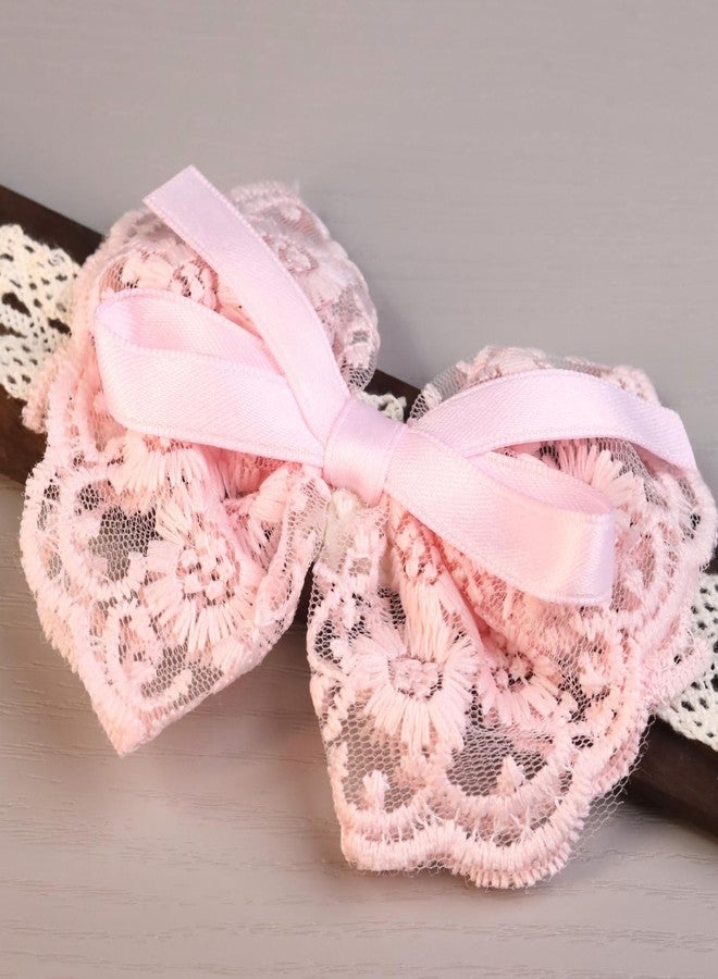ANNACREATIONS ANNA CREATIONS 3 Pcs Baby Headbands for Baby Girl, Soft Stretchy Hair Bands with Flower and Bow Design, Comfortable and Cute Hair Accessories for Newborn, Infant and Toddler Babies - Image 2