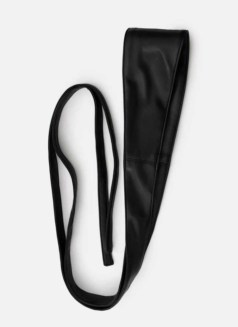 Lichi Wide matte eco-leather belt