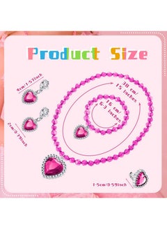 Henoyso Henoyso 6 Set Princess Jewelry Dress Up Jewelry Princess Pretend Toy Jewelry Set with Necklace Bracelet Rings Earrings Princess Costume Jewelry Beaded Toy Necklace for Party Favors Costume (Colorful)  - Image 2