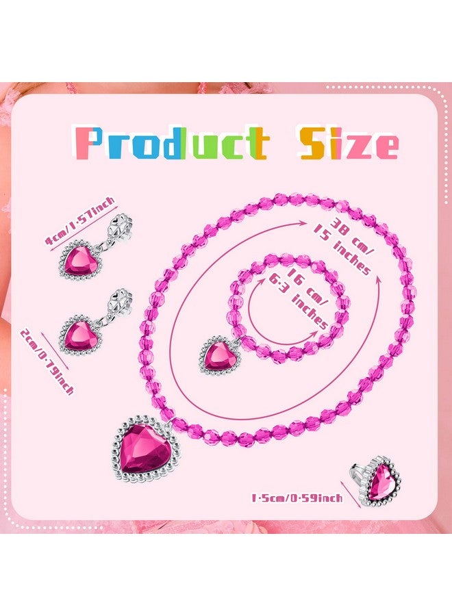 Henoyso Henoyso 6 Set Princess Jewelry Dress Up Jewelry Princess Pretend Toy Jewelry Set with Necklace Bracelet Rings Earrings Princess Costume Jewelry Beaded Toy Necklace for Party Favors Costume (Colorful)  - Image 2