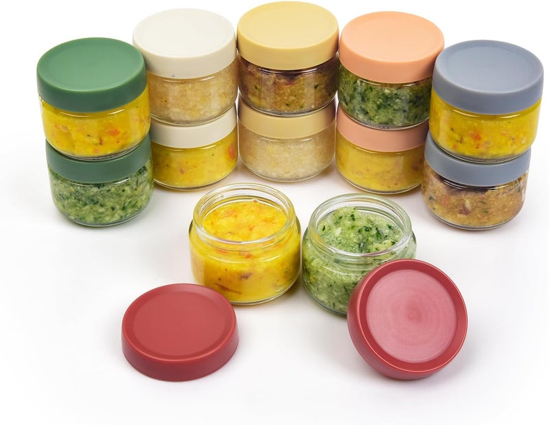 EONJOE 2 oz Glass Jars with Lids Dressing Containers Sauce Cups Mini Condiment Dip Jars To Go Lunch Accessories,12-Pack - Image 1