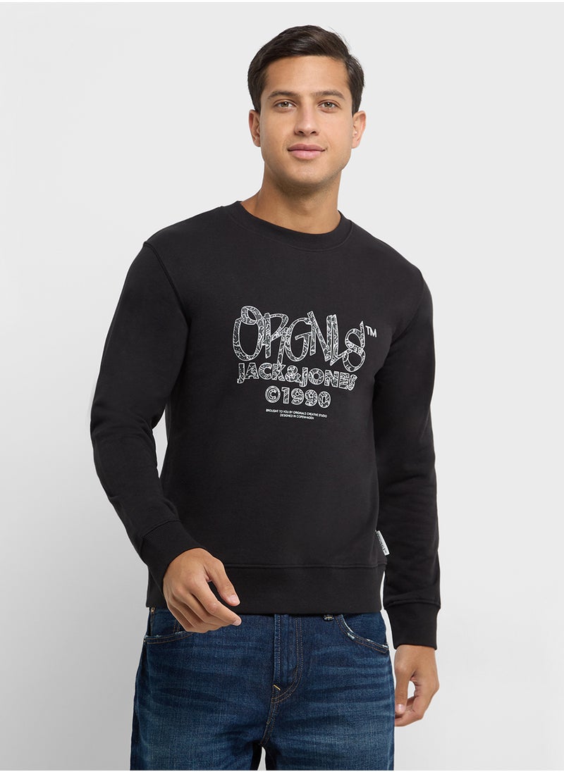 Jorbushwick Logo Print  Crew Neck Sweatshirts - pzsku/Z9AC939DA39BED321CA1CZ/45/_/1727086612/d683d067-875b-4ea1-9b06-c27d0cec1ef0