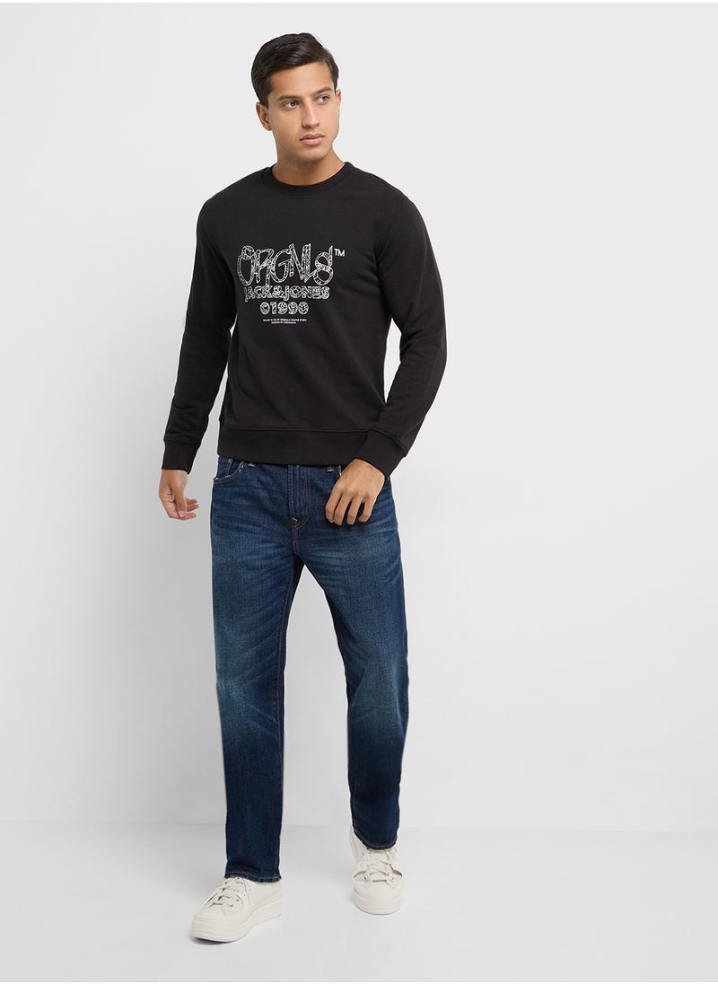 JACK & JONES - Jorbushwick Logo Print  Crew Neck Sweatshirts - Image 1