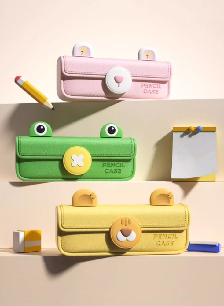 Stationery Box Pen Bag Large Capacity Student Stationery Bag Men's and Women's Pencil Boxes Children's Pencil Bag Cute Cartoon High Beauty Creative Pink [Lightning Rabbit]  - Image 2