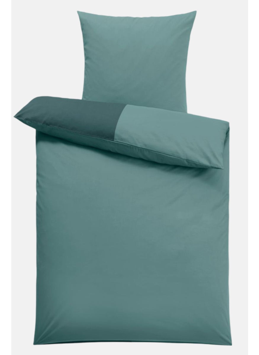Tchibo Premium Solid Single Cotton Duvet Set 135 x 200 cm, Sage  - Image 3