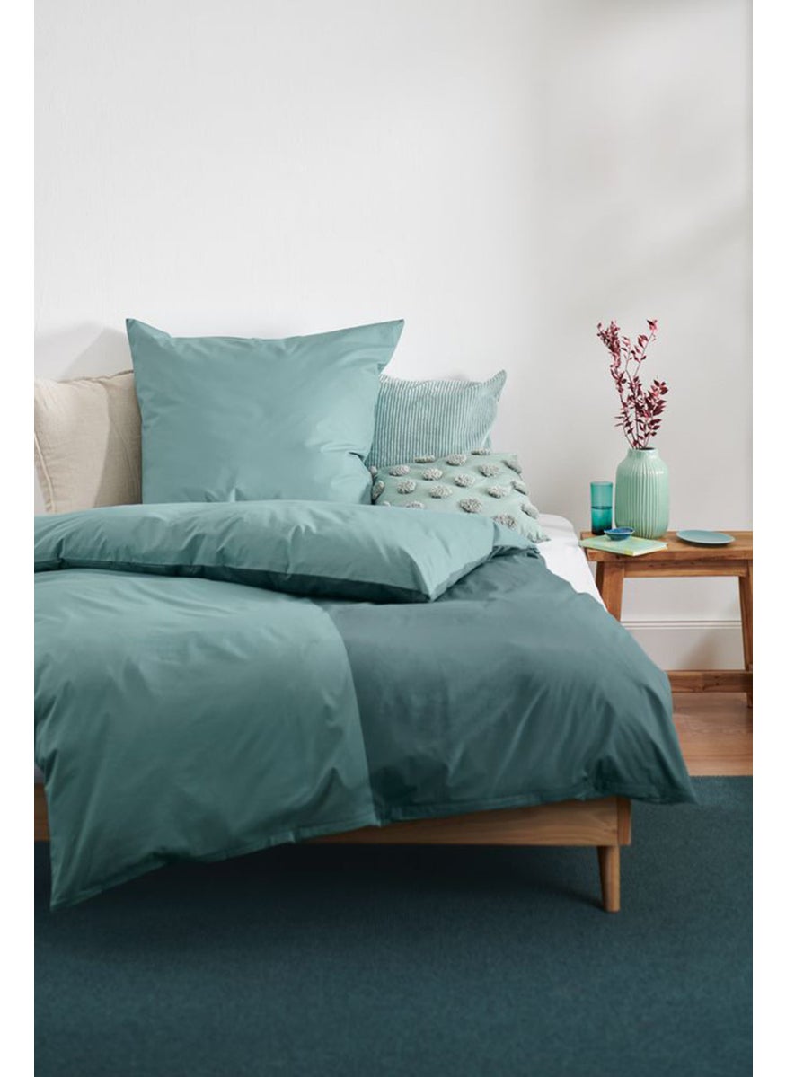 Tchibo Premium Solid Single Cotton Duvet Set 135 x 200 cm, Sage  - Image 1
