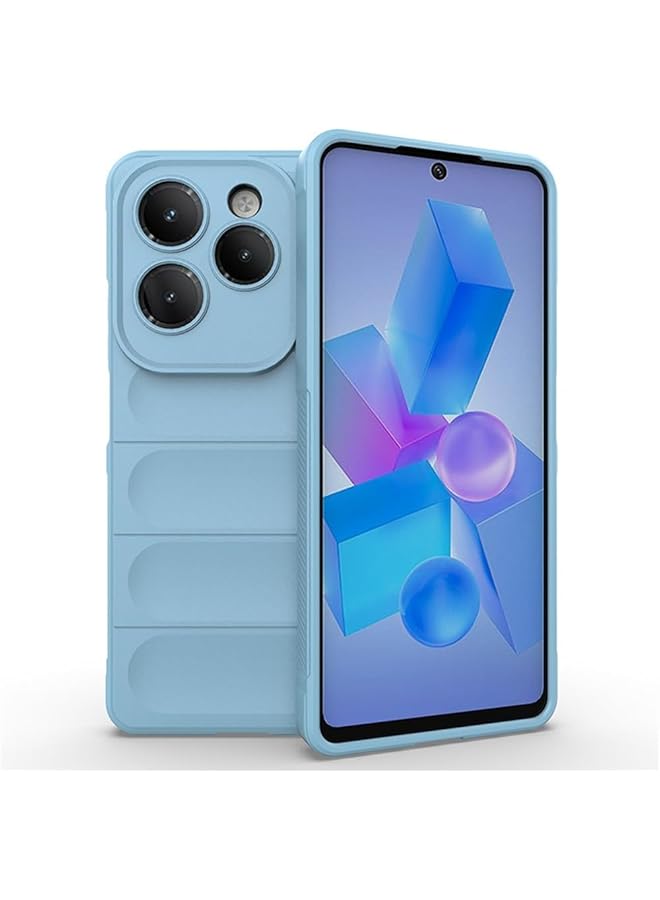 إيروريكس جراب سيليكون سائل متوافق مع هاتف Infinix Hot 40 Hot 40 Pro مع حماية عدسة الكاميرا ومضاد للخدش وبطانة من الألياف الدقيقة الناعمة وغطاء مطاطي كامل الجسم مقاوم للصدمات أزرق سماوي - Image 1