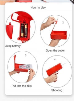 Generic PARTY TIME - Super Gun Money Shooter 100 Pcs Prop Money, Fake Money Gun Toy Play Money for Party Birthday Club Gifts for Kids Adults  - Image 2