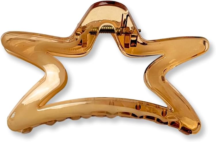 Glitters Minimalist Elegance Hair Claw Clip - Casual Basics Collection, Transparent Gold - Image 2