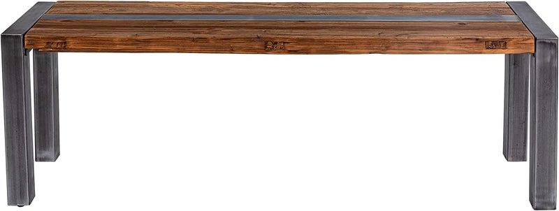 INDIAN DECOR INDIAN DECOR XL5680 Long Bench Farmhouse Design Wood and Metal Bench for Bedroom Hallway Living Room  - Image 4