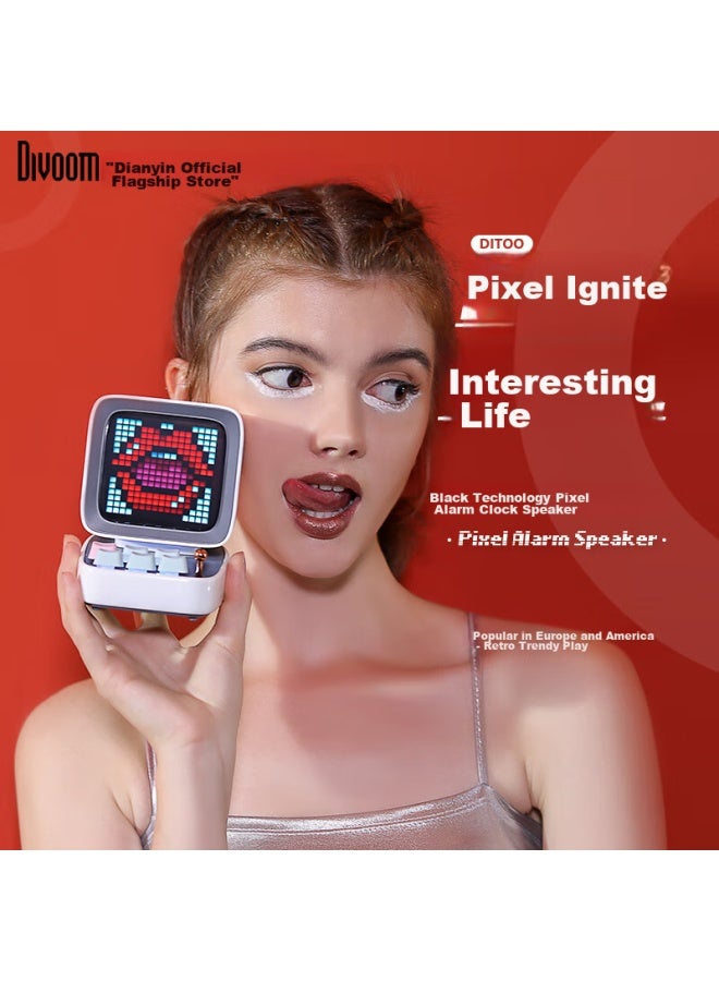 Divoom سماعة بيكسل، سماعة ميني بلوتوث لاسلكية بتصميم ريترو، سماعة كلمات الأغاني لسطح المكتب، ديكور مكتب بأسلوب تقني للألعاب، هدية للأطفال للأولاد والبنات، هدية عيد ميلاد فاخرة - Image 4