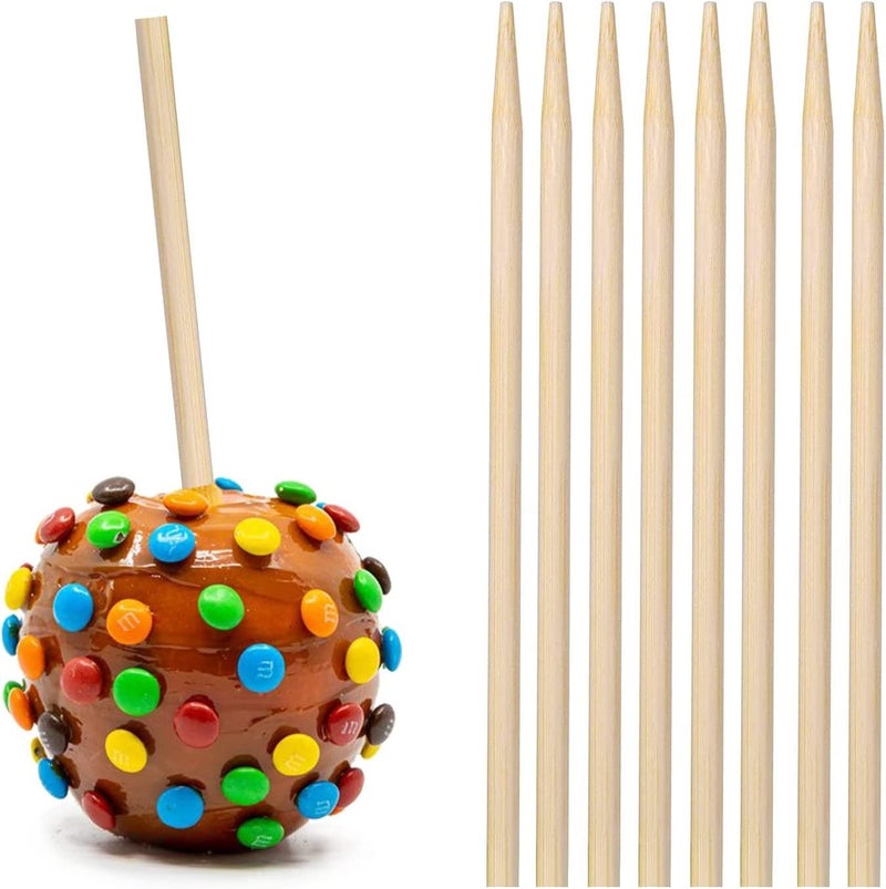 150 pcs Thick Candy Apple SticksCaramel Apple Sticks55 Inch Long 5mm ThickSemi Point Bamboo Skewers for Corn Dog Corn Cob Kabob Lollipop Grill