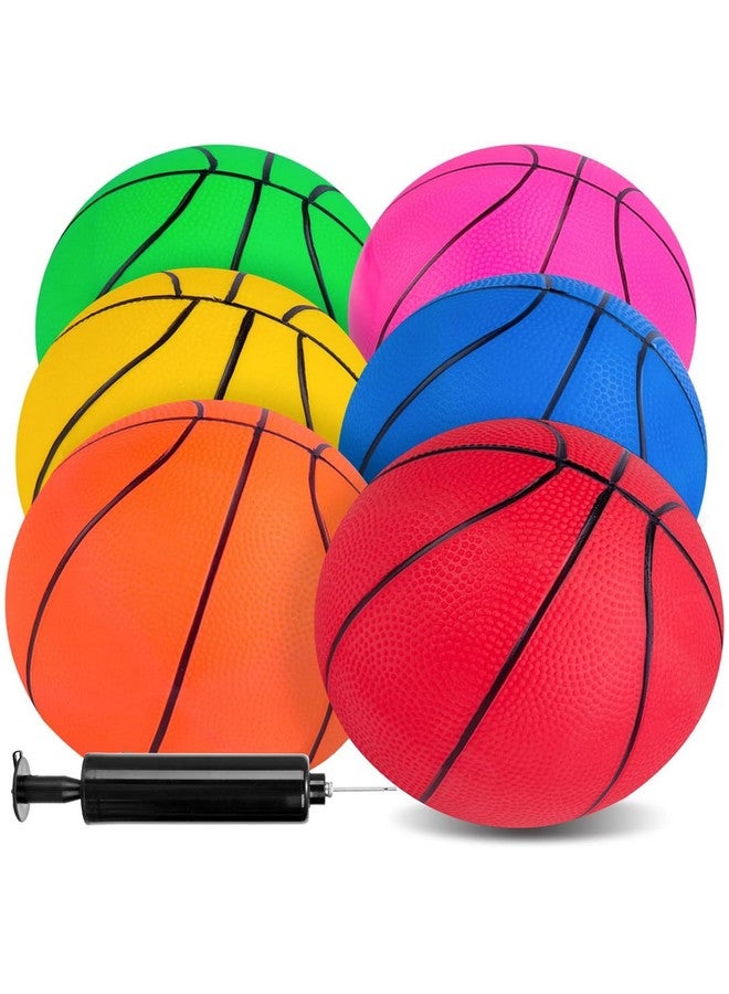 3 otters 6 Pack Mini Basketballs, 7.5 Inch Basketball Set with Pump for Mini Basketball Hoop, Outdoors Party Favors - Image 1