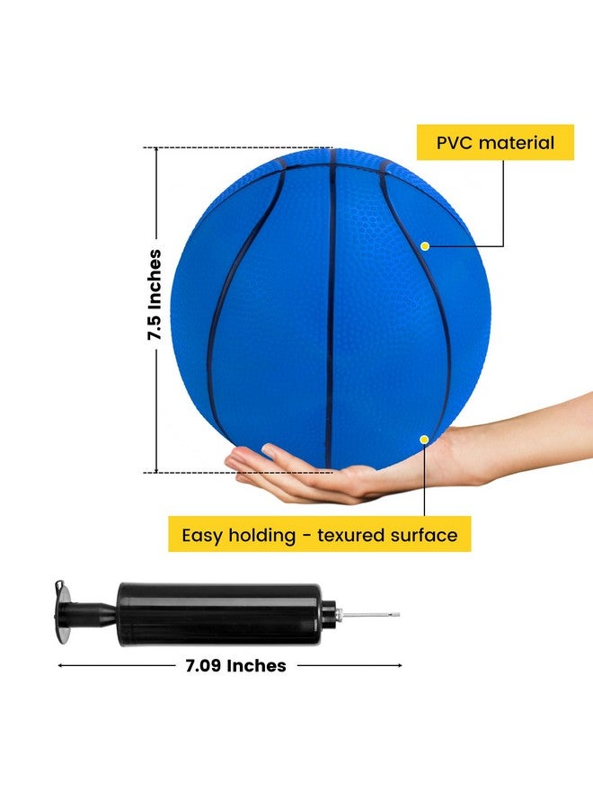 3 otters 6 Pack Mini Basketballs, 7.5 Inch Basketball Set with Pump for Mini Basketball Hoop, Outdoors Party Favors - Image 2