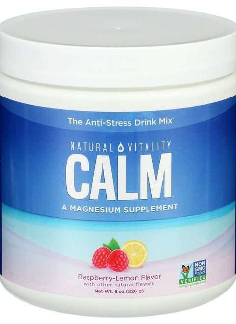 NATURAL VITALITY Raspberry Lemon Calm Magnesium Drink Mix, 8 OZ