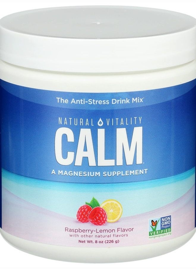 NATURAL VITALITY Raspberry Lemon Calm Magnesium Drink Mix, 8 OZ