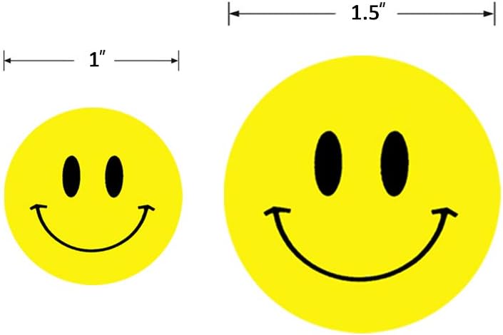 Hcode Round Happy Face Stickers Roll Circle Dots Paper Labels Reward Teachers Stickers 500 Pieces per Roll - Image 1