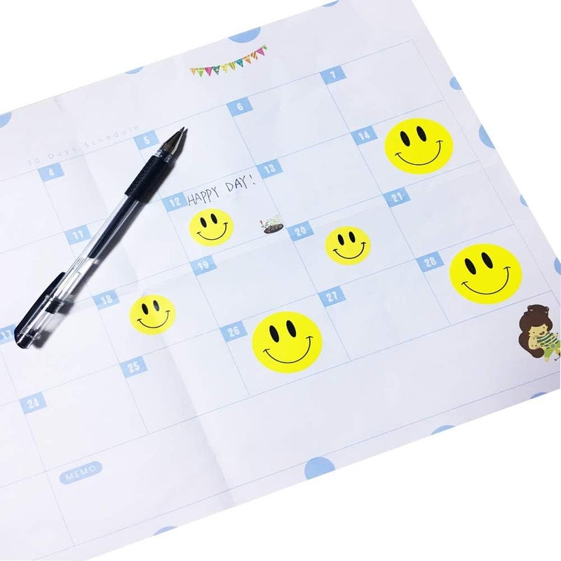 Hcode Round Happy Face Stickers Roll Circle Dots Paper Labels Reward Teachers Stickers 500 Pieces per Roll - Image 5