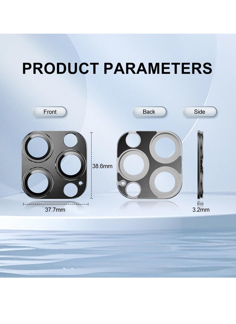 Camera Lens Protector for iPhone 14 Pro/iPhone 14 Pro Max, Alloy Metal Camera Cover with Tempered Glass Screen Protector Accessories,Scratch Resistant,Easy to Install (Black) - Image 5