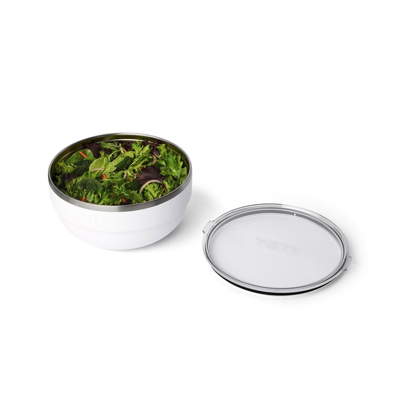 YETI Rambler Bowl, Vacuum Insulated, Stackable and Nestable Stainless Steel Bowl with Lid, 4.5 Quart, White - Image 5