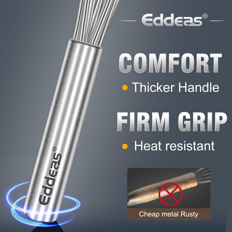 Eddeas 17in Large Whisk,Heavy Duty whisk, Stainless Steel whisk Suitable for Mixing Thick batter, Dry Ingredients and Seasonings.Accessories for professional commercial kitchens. - Image 5
